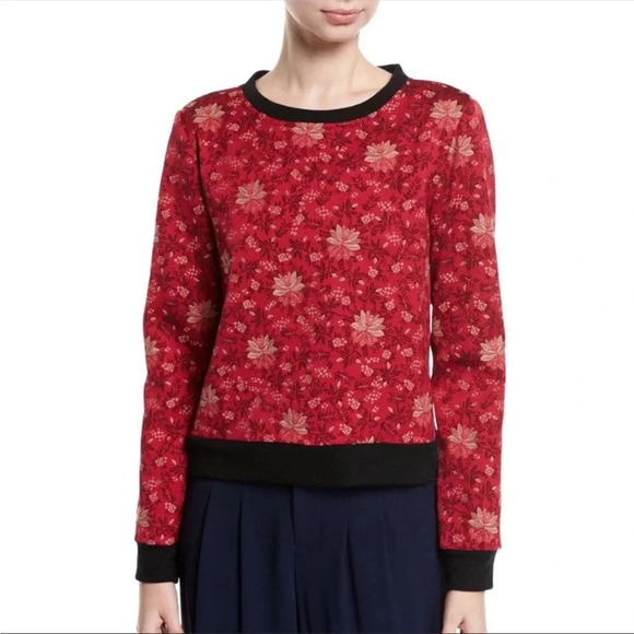 ALICE + OLIVIA MARYLOU JACQUARD ZIP BACK TOP - Picture 1 of 7